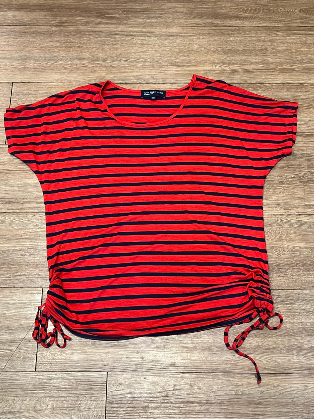 Striped Red and Black Short Sleeve Tee